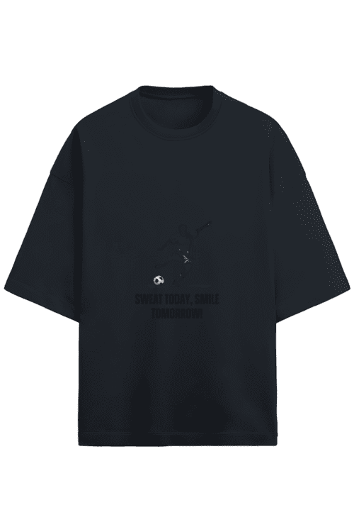 Buy Unisex Terry Oversized "Sweat Today Smile Tomorrow" Soccer T-Shirt - Image 5