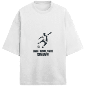 Buy Unisex Terry Oversized "Sweat Today Smile Tomorrow" Soccer T-Shirt