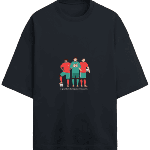 Great Team Turns Passes into Passion Unisex Terry Oversized Soccer T-Shirt