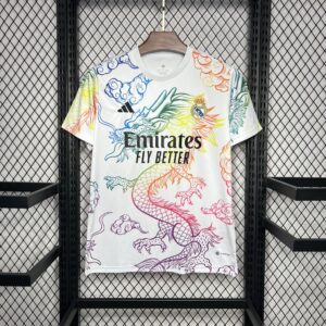 Buy Real Madrid 2024/25 White Rainbow Soccer Dragon Jersey